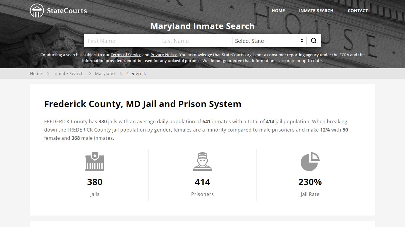 Frederick County, MD Inmate Search - StateCourts