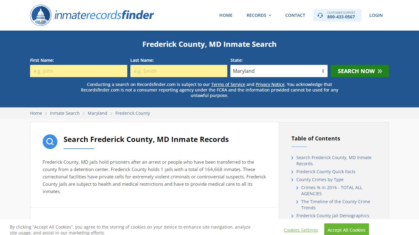 Frederick County, MD Inmate Lookup & Jail Records Online